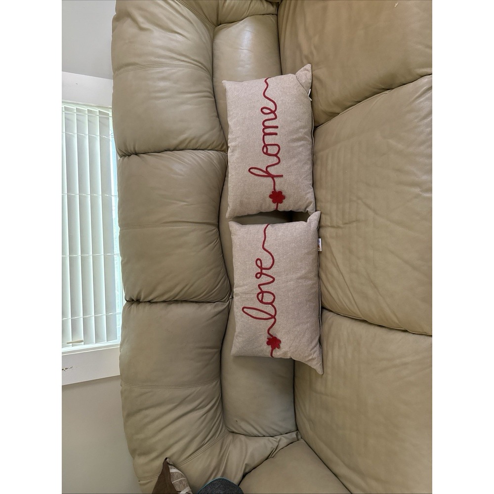 Devi Designs Lumbar Throw Pillows- 20X14"filled with Down Feathers. Love&Home.